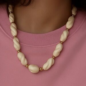 Ivory Long Beaded Necklace